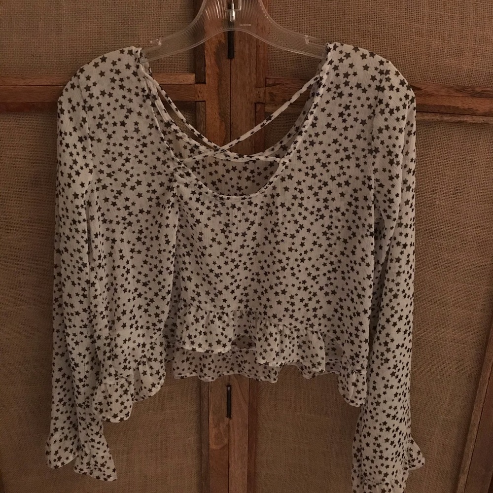 Sheer star crop top